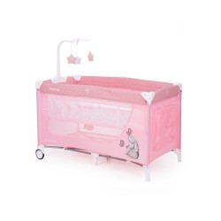 Cuna de viaje Day&Night Rosa Rabbit 2 niveles Kikka boo