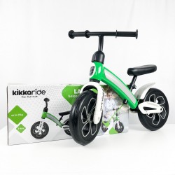 Bicicleta sin pedales verde detalle caja
