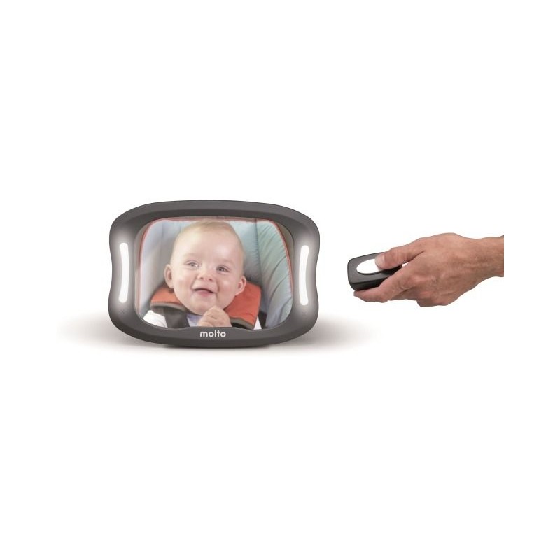 Espejo de coche para bebés con luz led