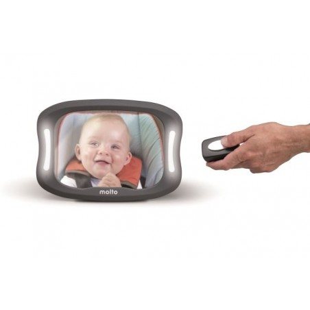 Espejo de coche para bebés con luz led